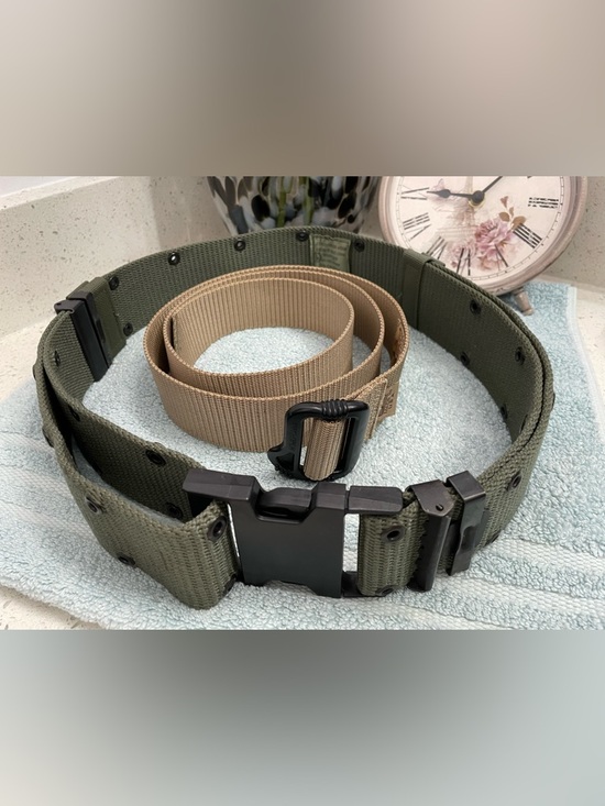 Spec Ops Other - Lot of 2 Tactical Men's Webbing Belts - Khaki & Army Green